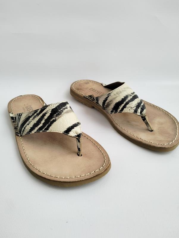 Femme Castelli Tongs Noir Cuir 37