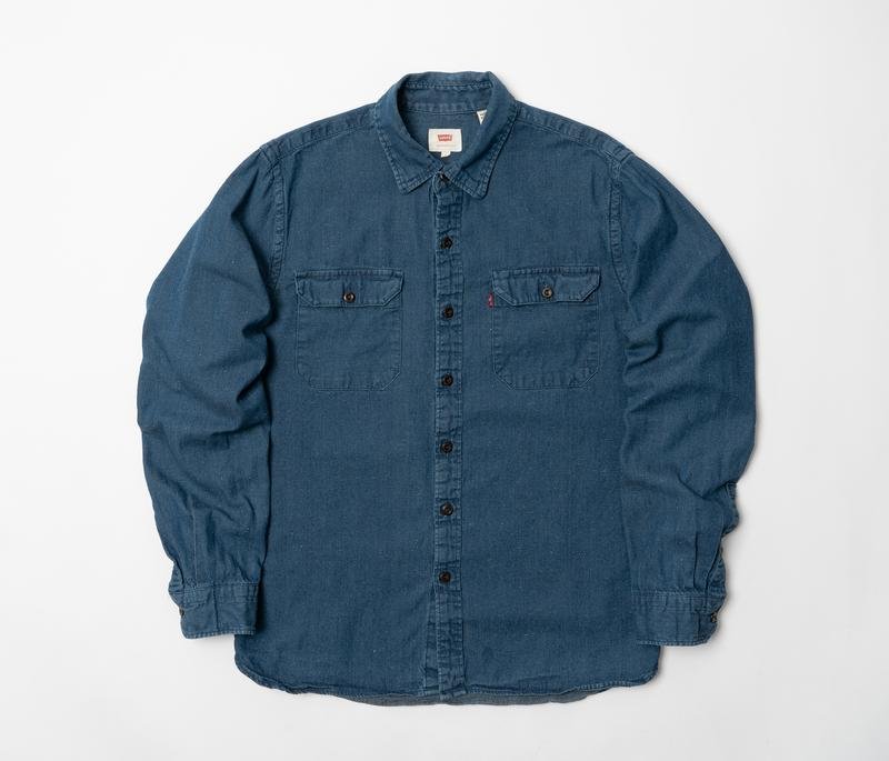 Мужской Levi's Рубашка Тёмно-синий Хлопок 38 / M /