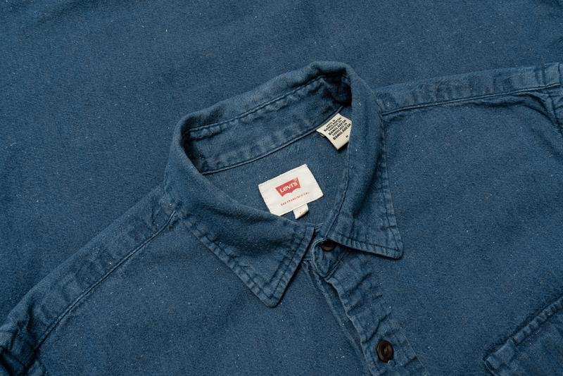 Мужской Levi's Рубашка Тёмно-синий Хлопок 38 / M /
