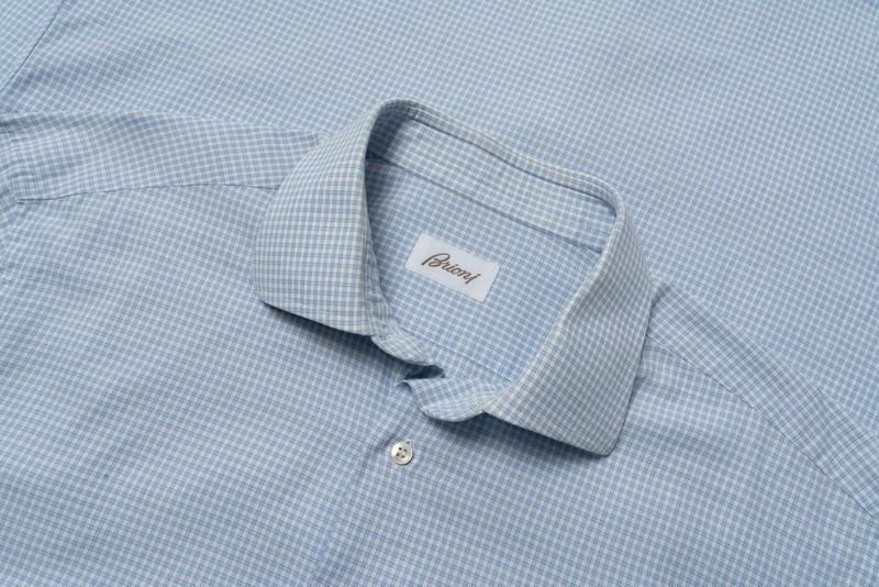 Men Brioni Shirt Navy Cotton 40 /L / 48