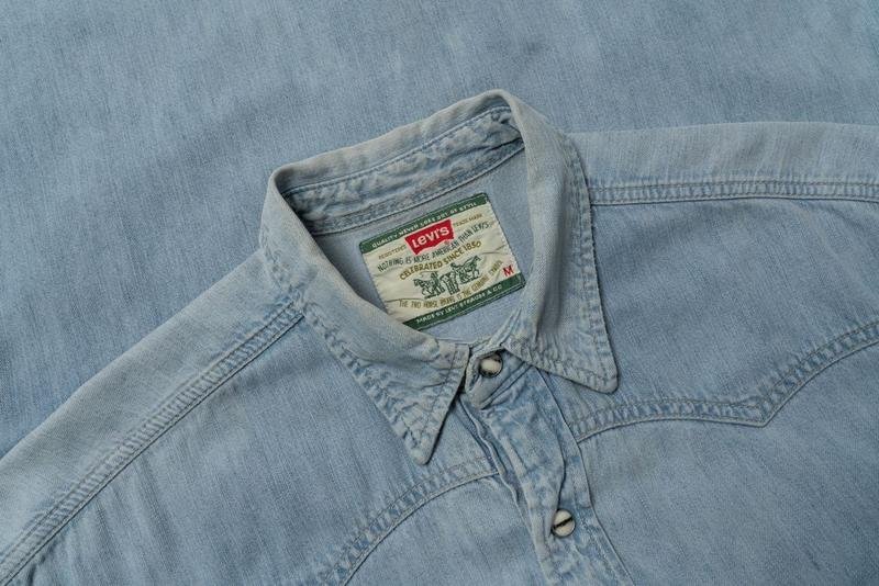Мужская Levi's Рубашка Бирюзовая Хлопок 38 / M /
