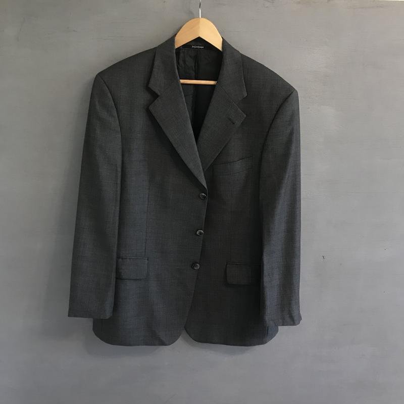Мужской Yves Saint Laurent Костюм Серый Шерсть 46