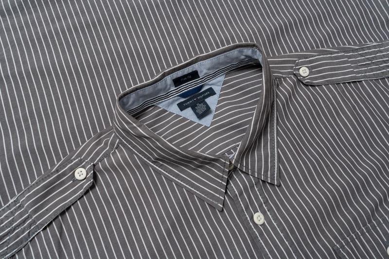 Uomo Tommy Hilfiger Camicia Grigia Cotone 42 / XL