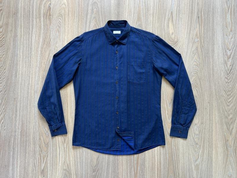 Men Dries Van Noten Shirt Navy Cotton 40 /L / 48