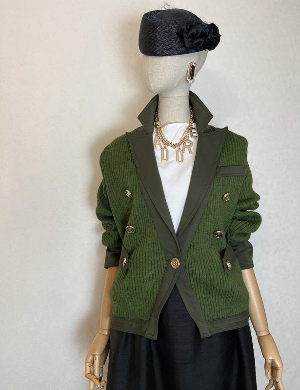 Women Balmain Blazer Khaki Cotton 34