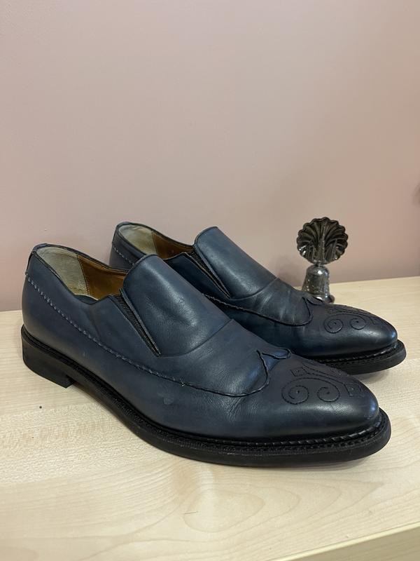 Men Barrett Heels Navy Leather 45