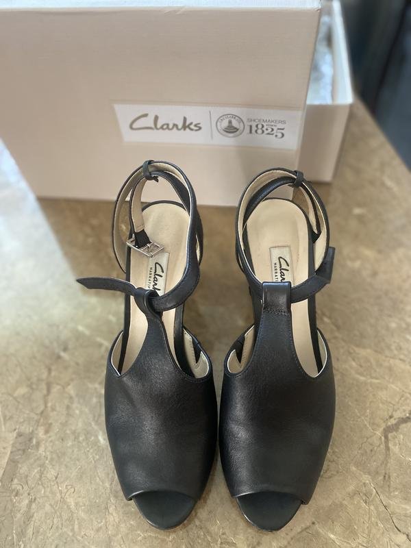 Donna Clarks Tacchi Neri Pelle 37