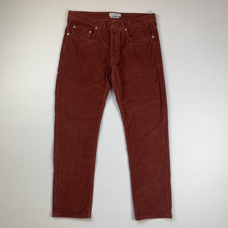 Мужской Sandro Paris Брюки Коричневый Вельвет 32 /