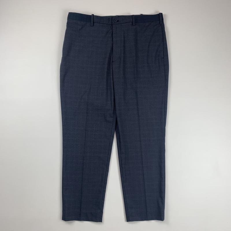 Men Uniqlo Trousers Navy Viscose 36