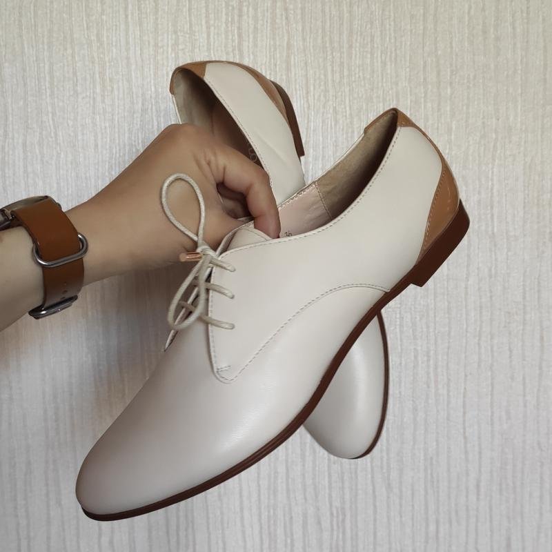 Women Carlo Pazolini Oxford Beige Leather 36