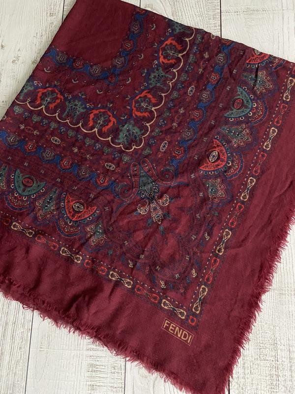 Femme Fendi Écharpe Bourgogne Laine