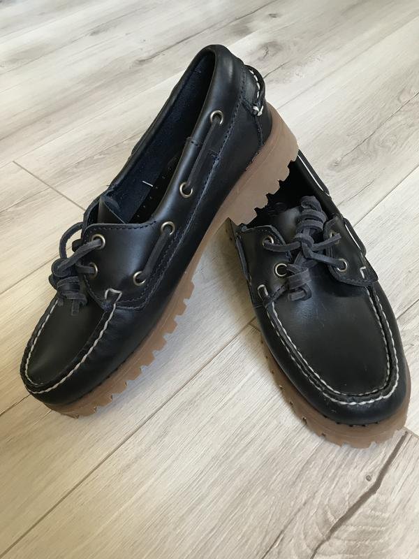 Женские Sebago Мокасины Тёмно-синие Кожа 38
