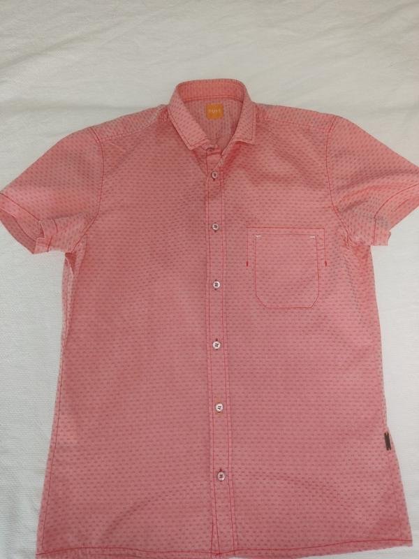 Мужская BOSS Orange Рубашка Красный Хлопок 36 / S