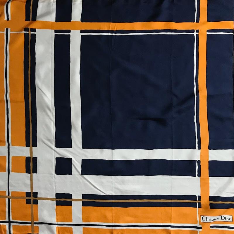 Donna Christian Dior Sciarpa Arancione Seta Taglia