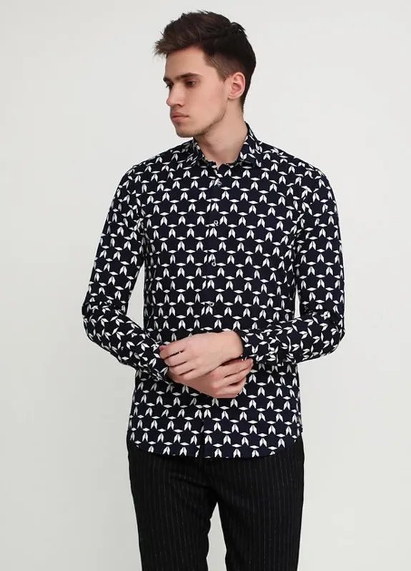 Мужская Scotch&Soda Рубашка Тёмно-синий 38 / M /
