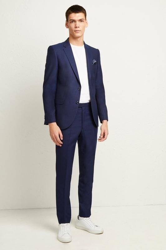 Homme French Connection Costume Bleu Marine Laine