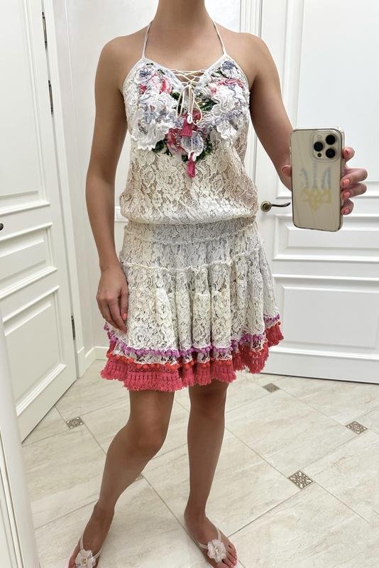 Женский Sartoria Italiana Платье Белый Хлопок 34