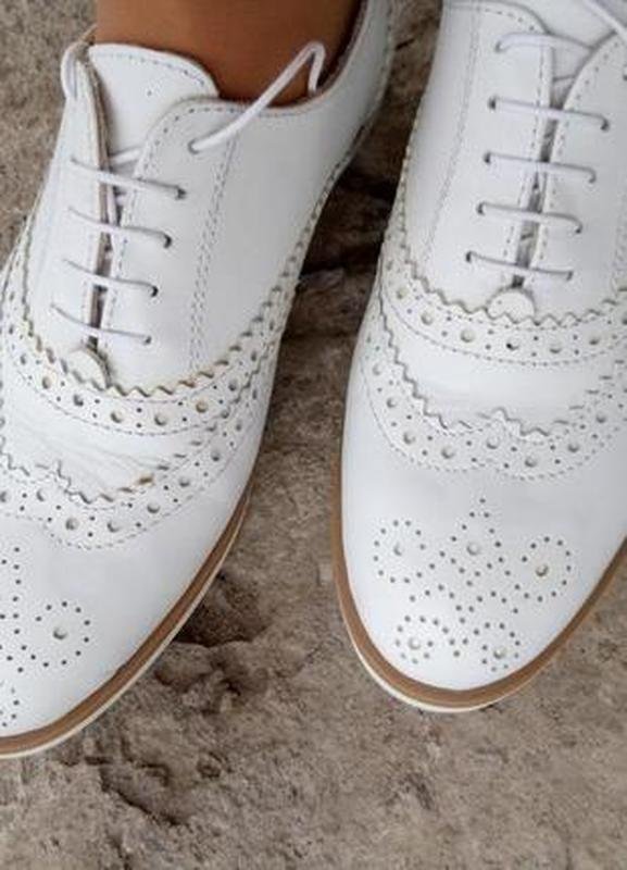 Women Celine Oxford White Leather 38