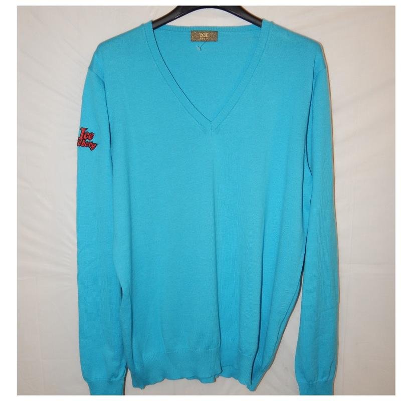 Homme Iceberg Pull Bleu Coton 42 / XL / 50