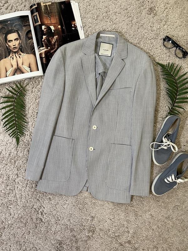 Men Benvenuto Blazer Navy Polyester 42 / XL / 50