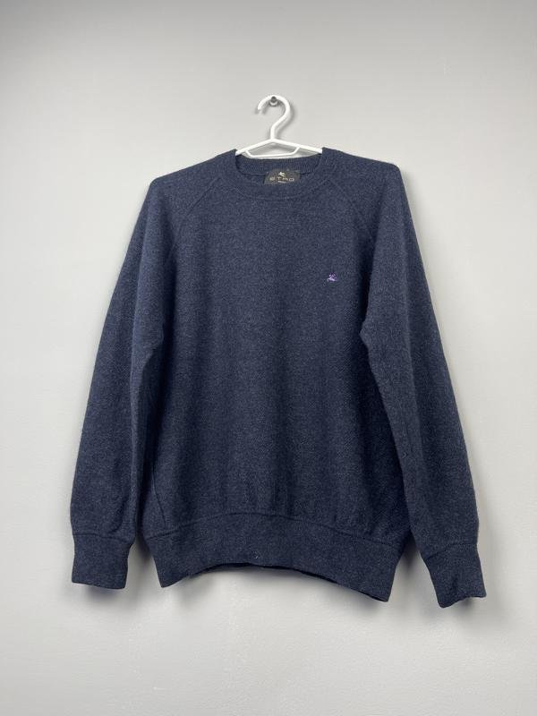 Herren Etro Pullover Marineblau Wolle 36 / S / 44