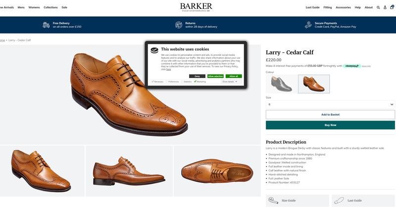 Homme Barker Chaussures à Talons Marron Cuir 43