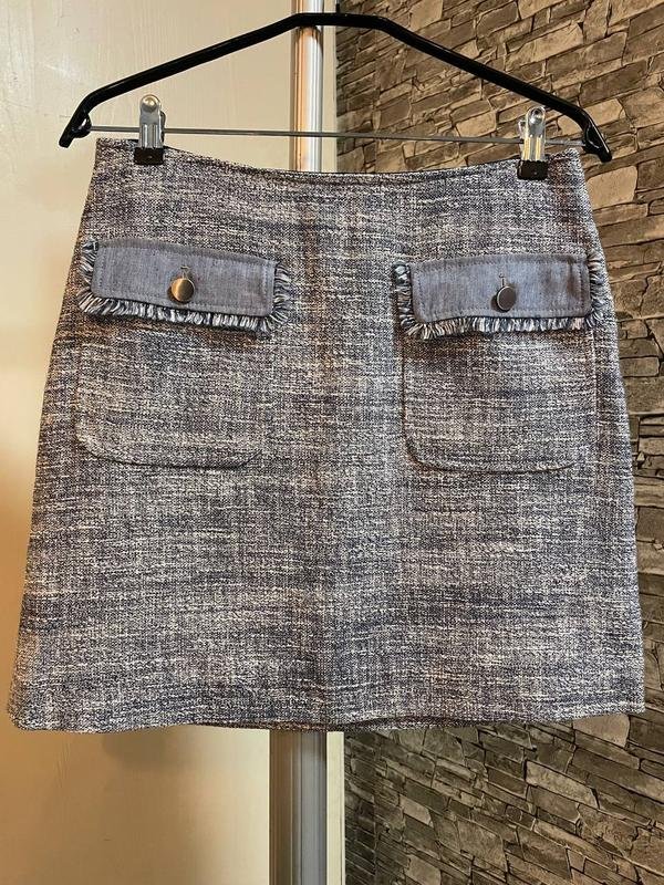 Donna Sartoria Italiana Gonna Grigia Cotone 38 / M