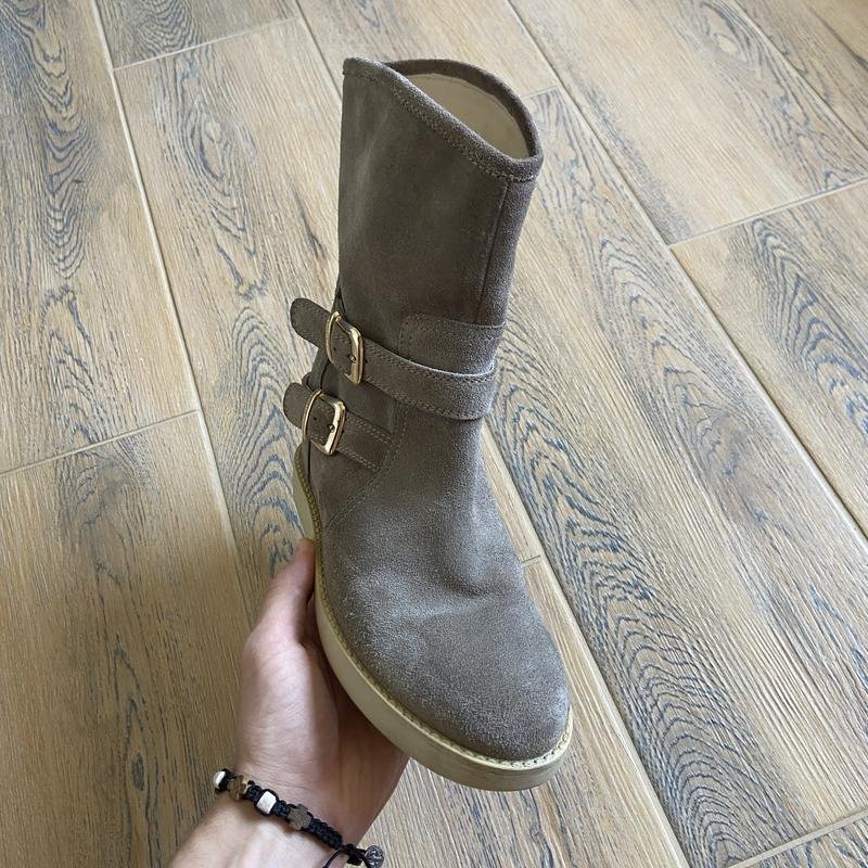 Женские Twin-Set Ботинки Серый Замша 38