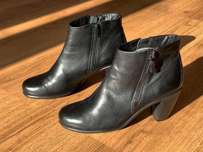 Women Ecco Ankle Boots Black Leather 39.5