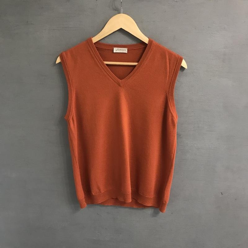 Herren Falconeri Weste Orange Wolle 36 / S / 44