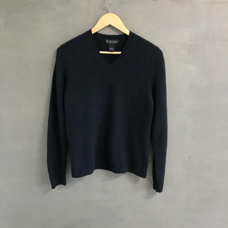 Uomo Brooks Brothers Maglione Blu Navy Lana 36 / S