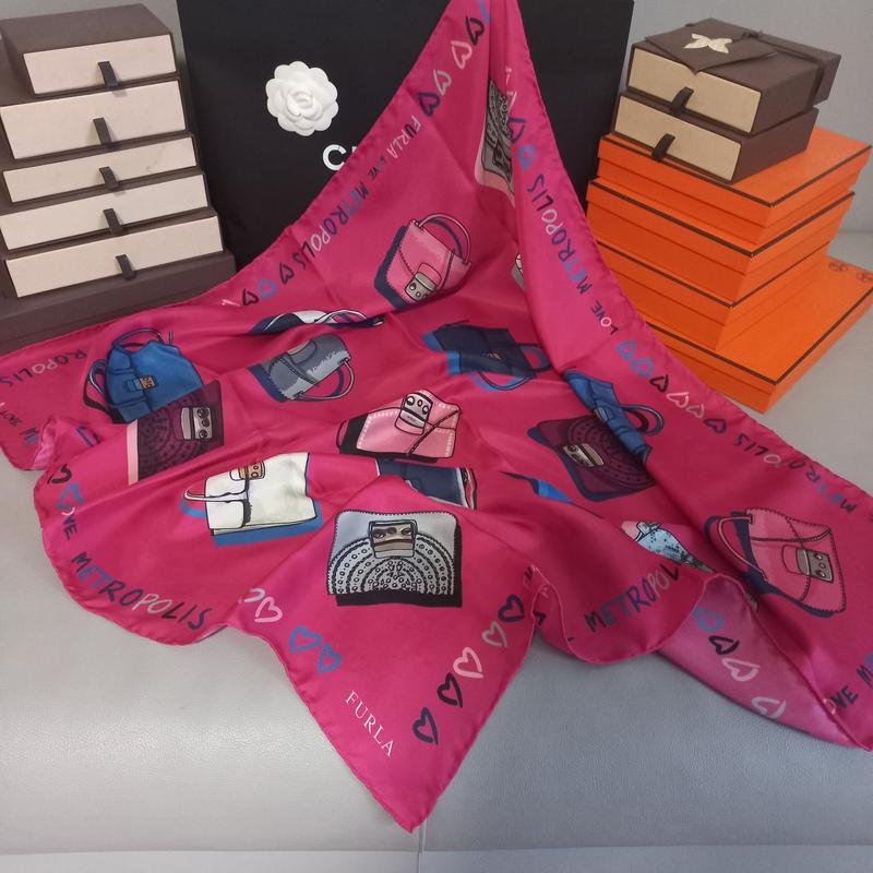 Women Furla Scarf Pink Silk