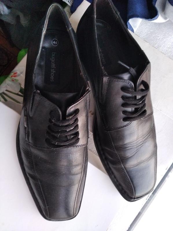 Мужские Bugatti Туфли Чёрный Кожа 44