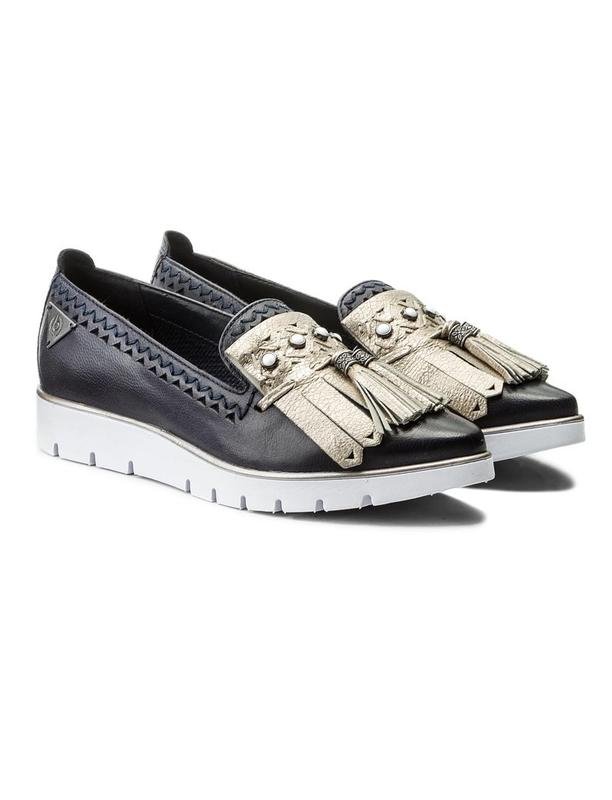 Женские Bugatti Лоферы Тёмно-синий Кожа 40