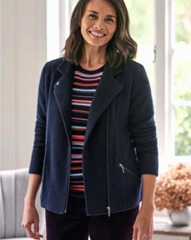 Damen Laura Ashley Pullover Marineblau Wolle 38 /