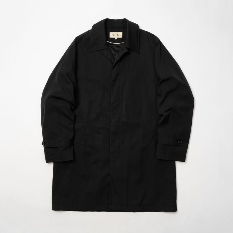 Мужской Reiss Плащ Чёрный Хлопок 42 / XL / 50
