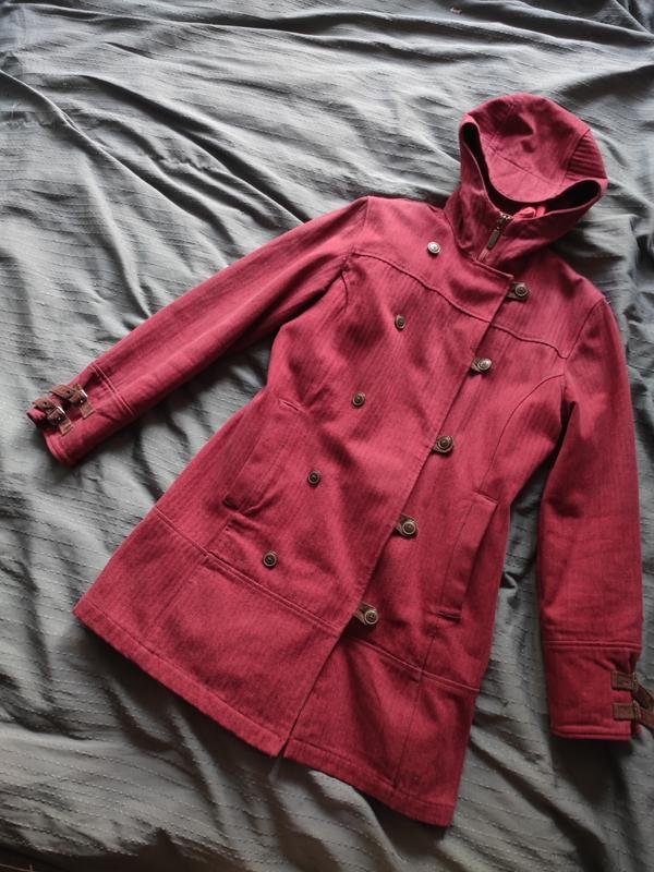 Damen Columbia Mantel Burgunder Wolle 36 / S / 44