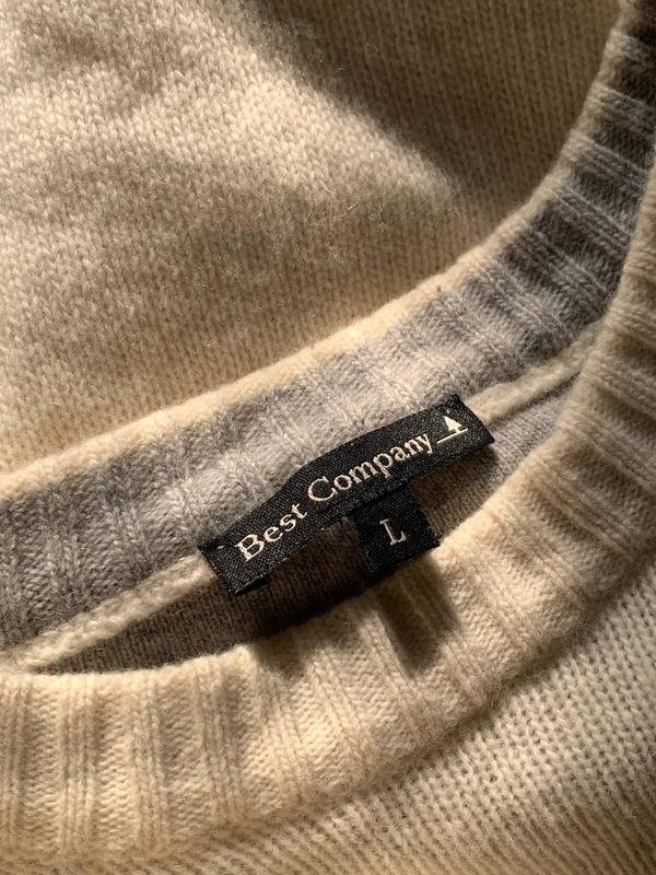 Мужской Best Company Свитер Бежевый Шерсть 40 /L /