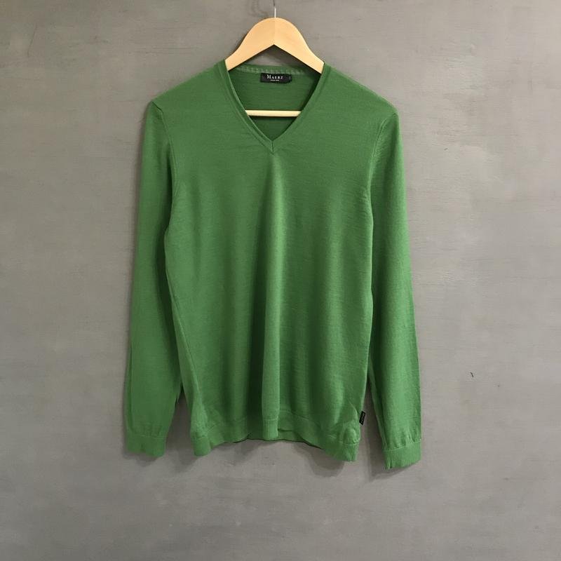 Мужской Maerz Джемпер Зелёный Шерсть 38 / M / 46