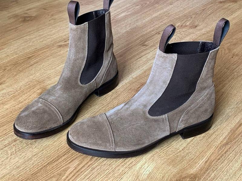 Men Openclosed Chelsea Boots Brown Suede 41