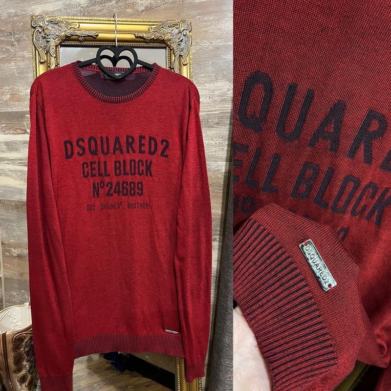 Мужской Dsquared² Свитер Бордовый 38 / M / 46