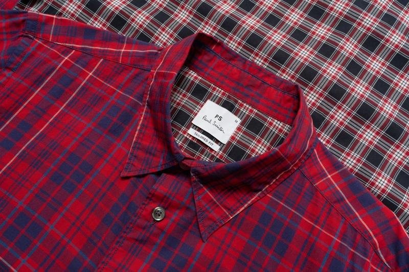 Мужской Paul Smith Рубашка Красный Хлопок 38 / M /