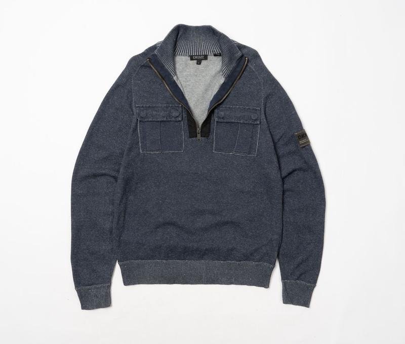 Men DKNY Sweater Navy Cotton 36 / S / 44