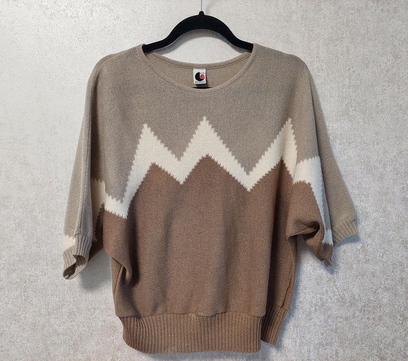 Женская Винтажная Кофта Бежевый Акрил 36 / S / 44