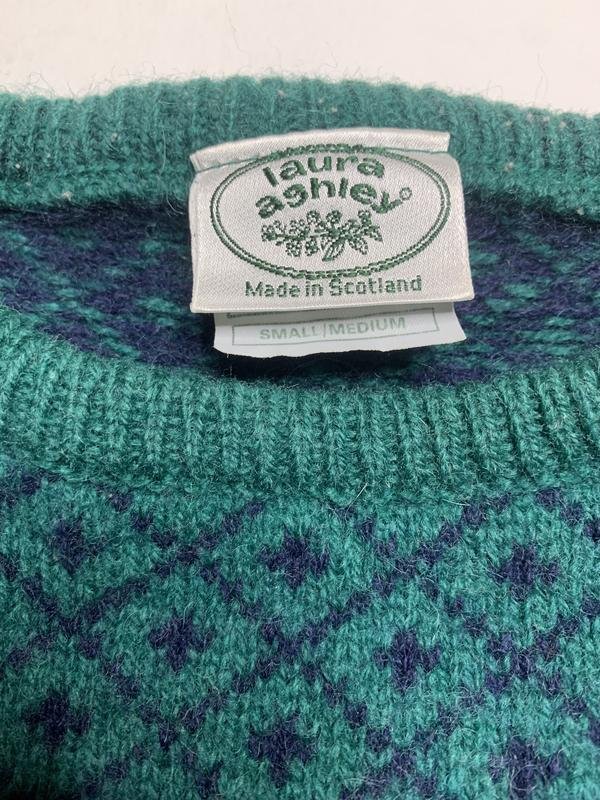 Damen Laura Ashley Pullover Türkis Wolle 36 / S /