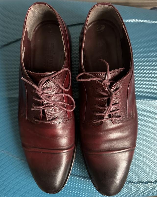 Men Cacharel Heels Burgundy Leather 43