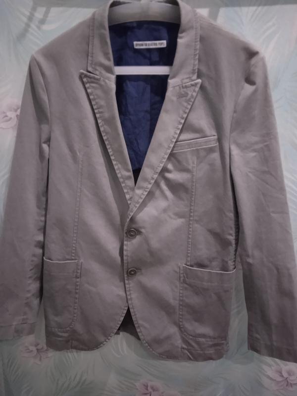 Men Drykorn Blazer Grey Cotton Stretch 38 / M / 46