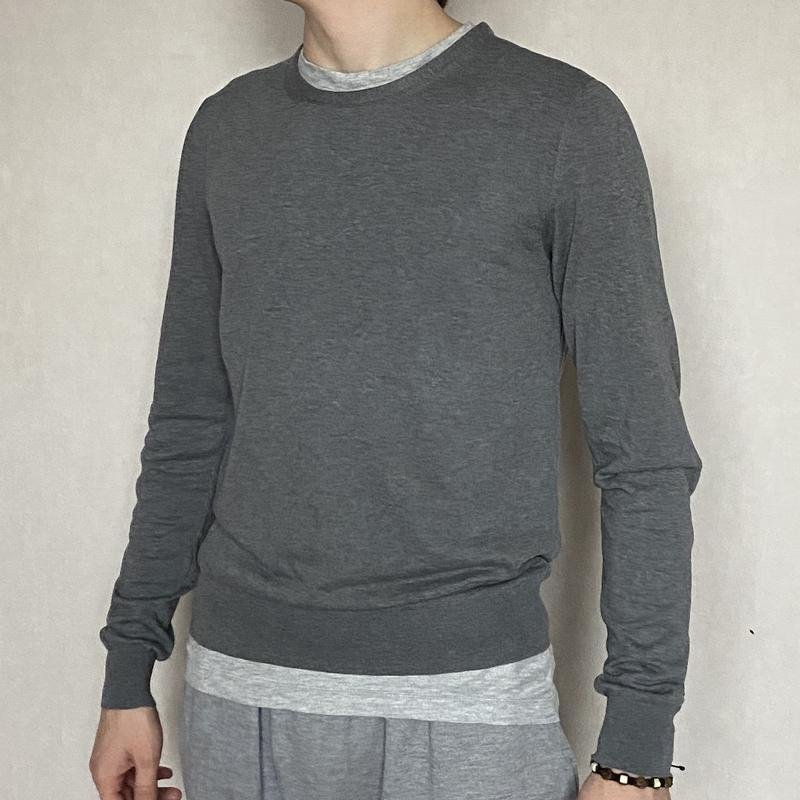 Men Ermenegildo Zegna Sweater Grey Cotton 36 / S /