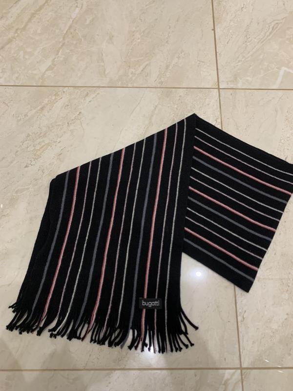 Men Bugatti Scarf Black Wool