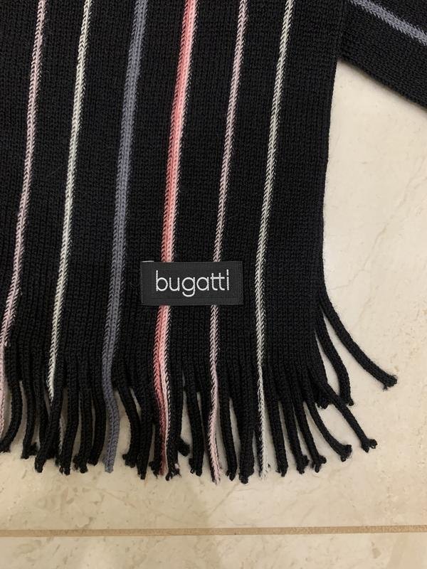 Men Bugatti Scarf Black Wool